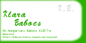 klara babocs business card